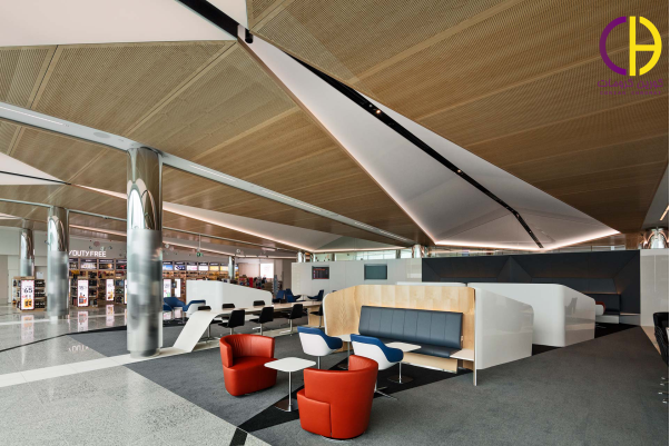 طراحی داخلی یک فرودگاه با استفاده از کورین ، میز کورین