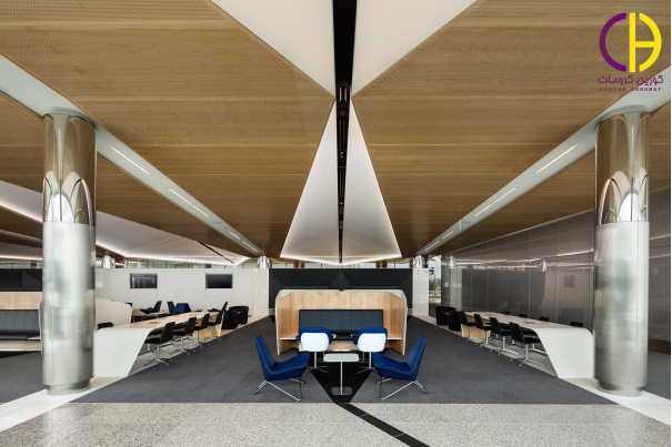 طراحی داخلی یک فرودگاه با استفاده از کورین ، میز کورین